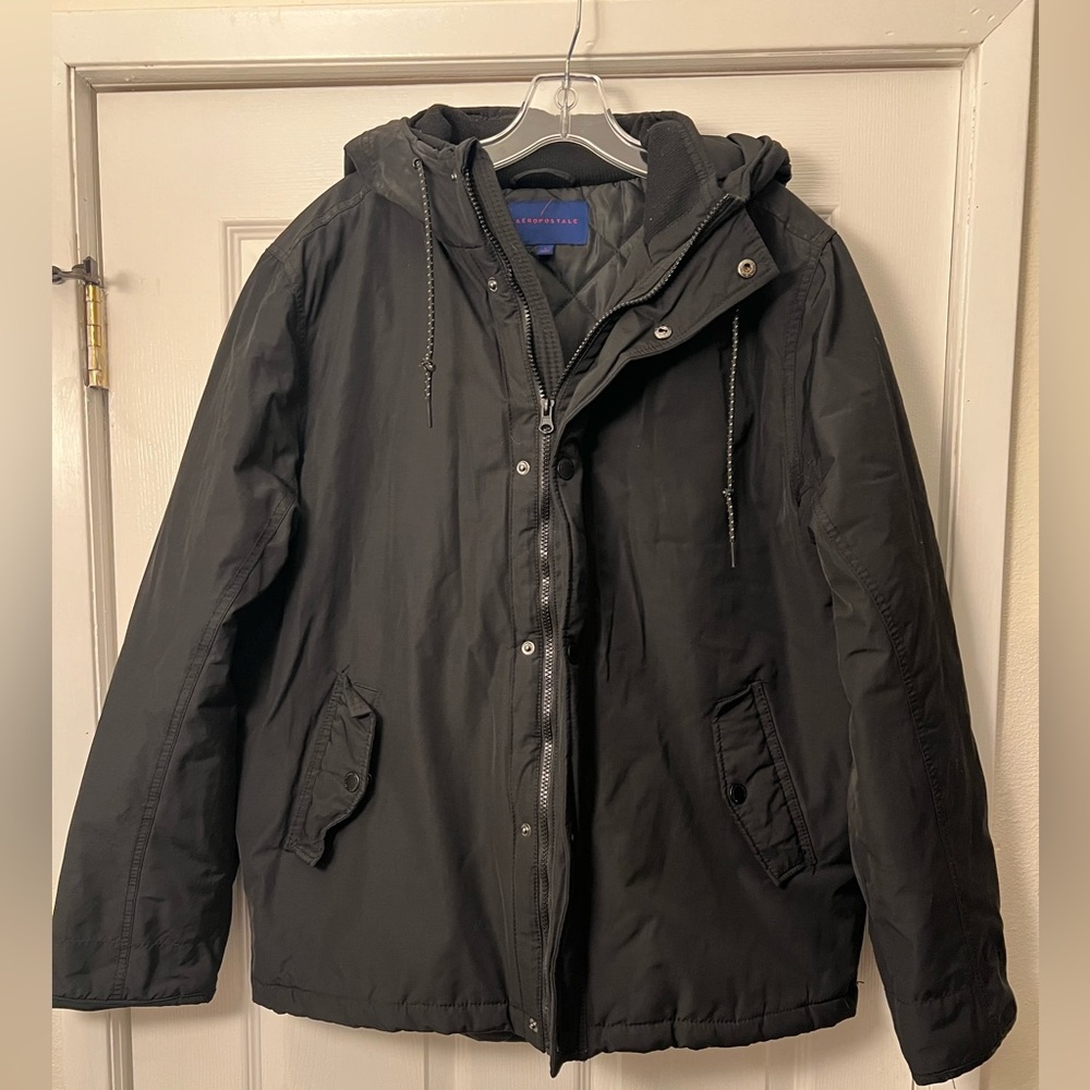 Aeropostale men’s black jacket with hood
